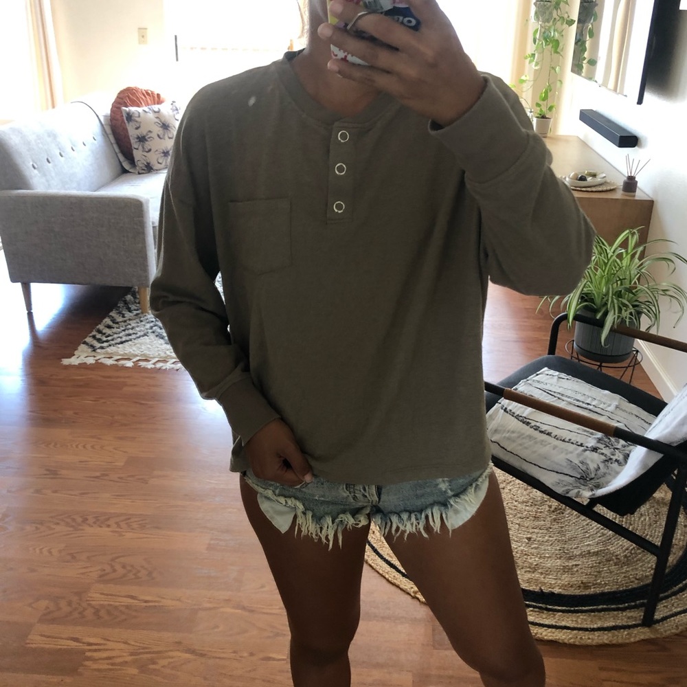 Urban Outfitters Fleece Henley